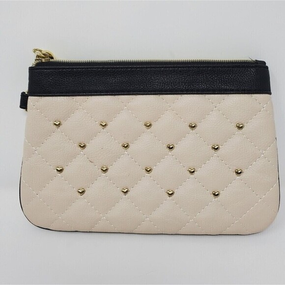 BETSEY JOHNSON Y2K SMALL CLUTCH WRISTLET ACCESSORY BAG & BLACK HEART PURSE CHARM - Picture 6 of 16